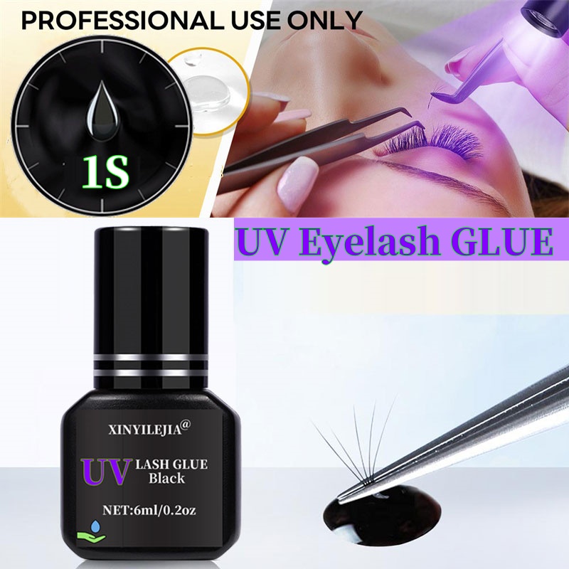 Eyelash Extension Glue For Sensitive Eyes - NEW UV Lashes Glue 6ml For