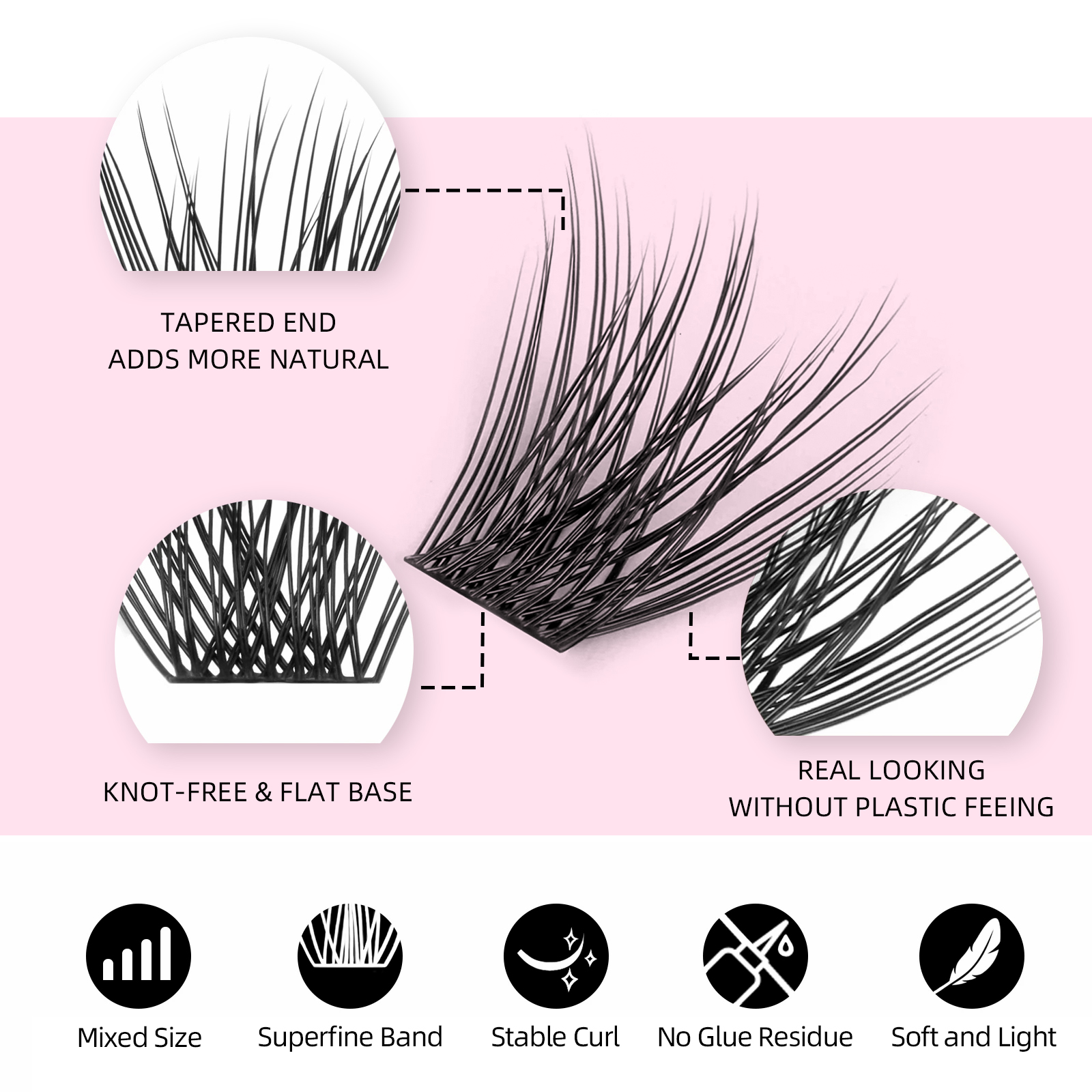 144 pcs DIY Cluster Segmented  - Eyelash Extension Russian Volume review and price