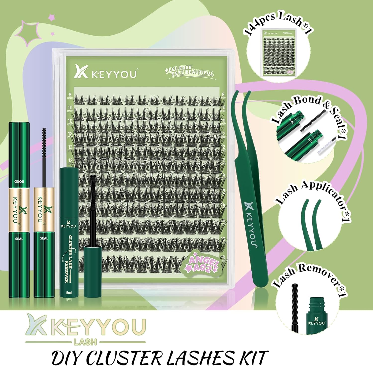 144Pcs Lash Clusters Kit with  - Eyelash Extension Remover At Home review and price