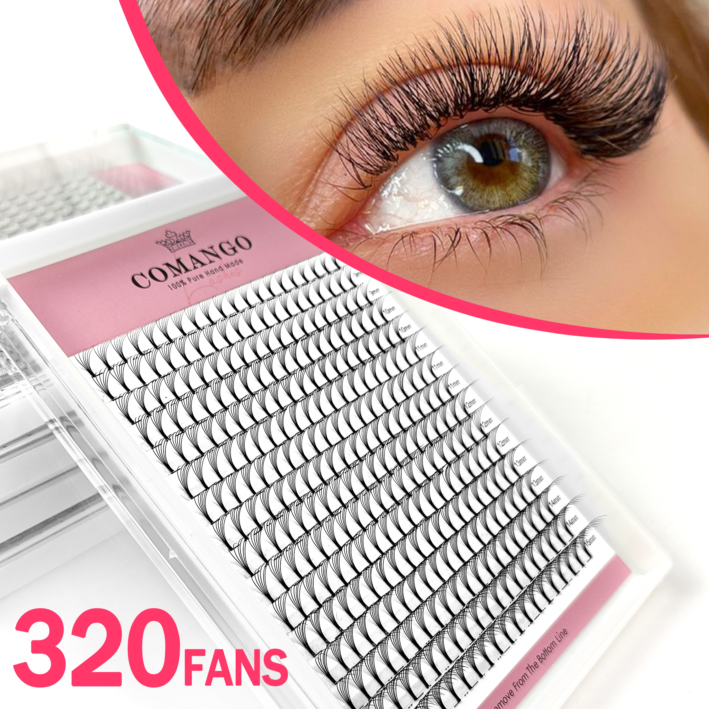 CoMango 320pcs Short Stem Prem - Eyelash Extension Russian Volume review and price
