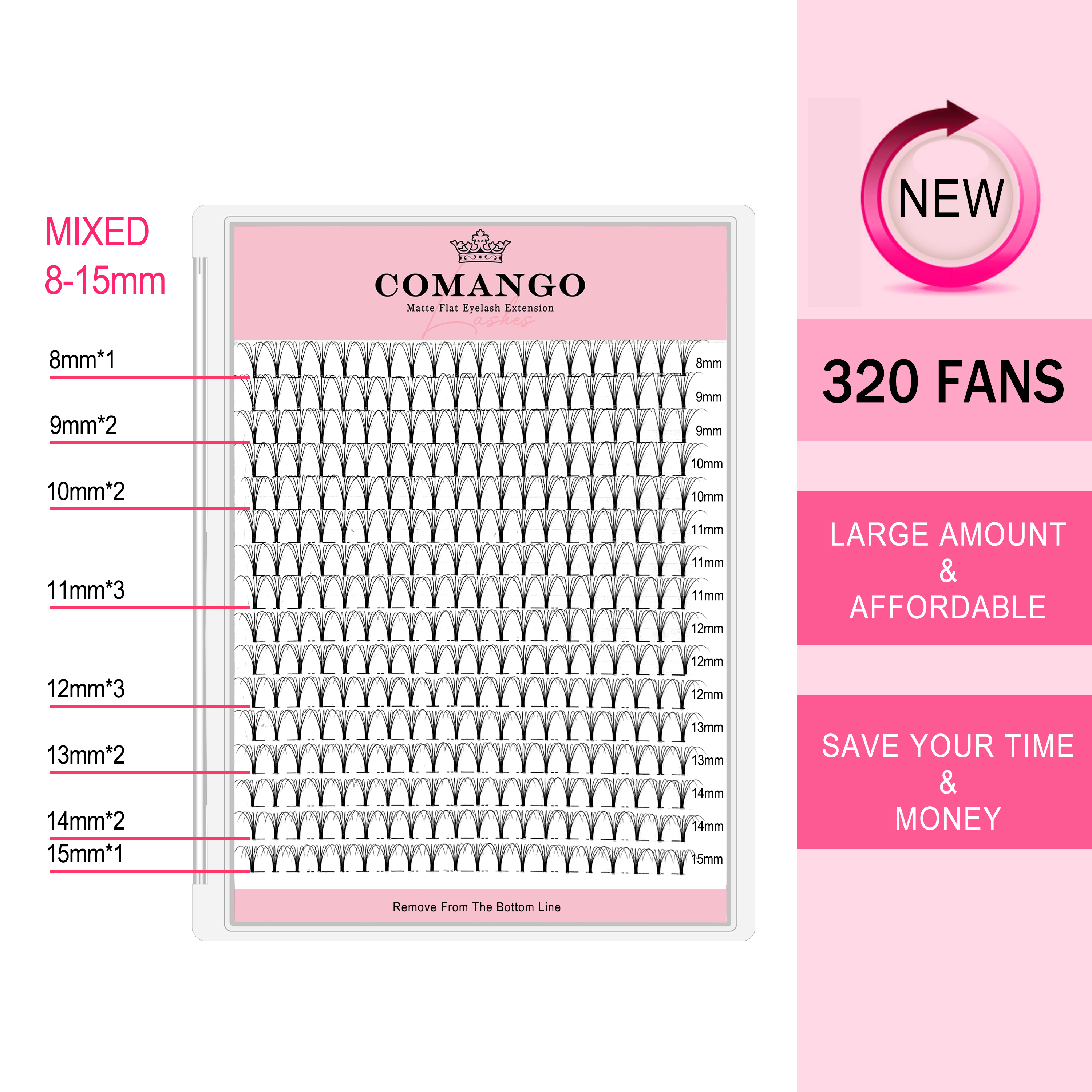 CoMango 320pcs Short Stem Prem - Eyelash Extension Russian Volume review and price