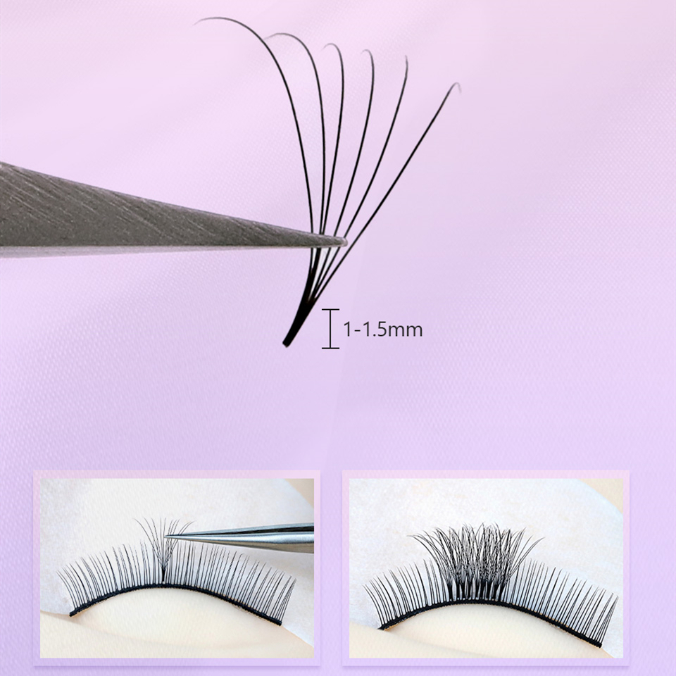 AGUUD 7mm Thin Pointy Base Rus - Eyelash Extension Russian Volume review and price