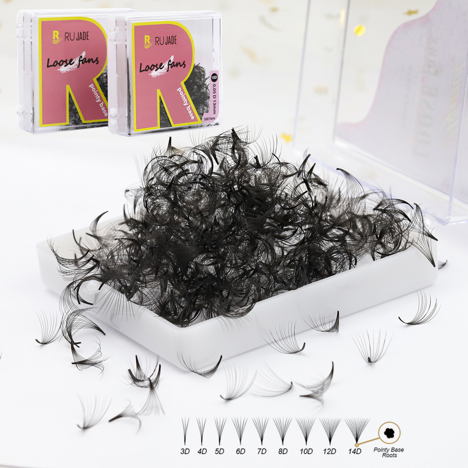 RUJADE Thin Pointy Base Premad - Eyelash Extension Russian Volume review and price