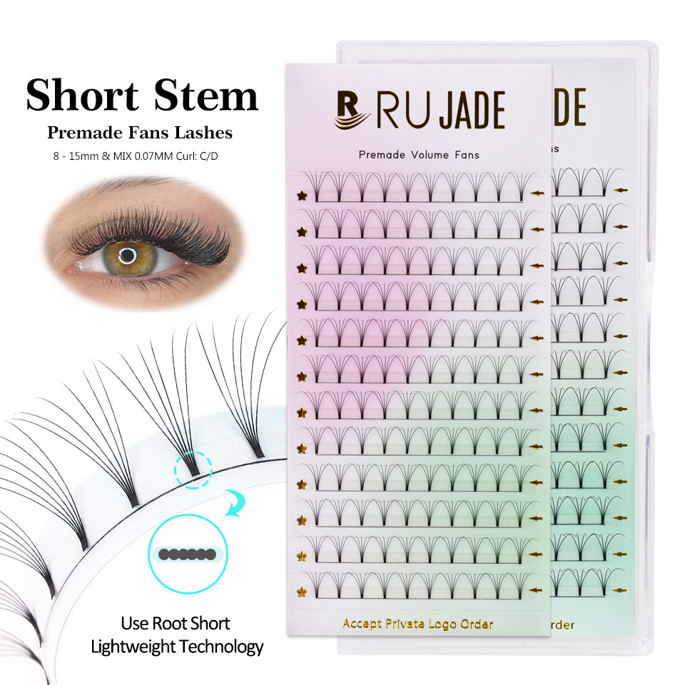 RUJADE Short Stem 3D 4D 5D 6D  - Eyelash Extension Russian Volume review and price