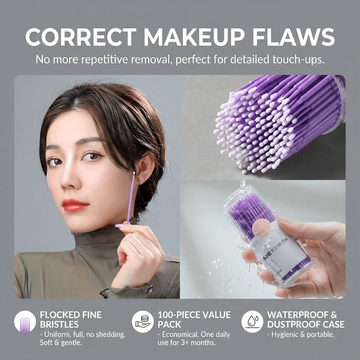 100Pcs Purple Micro Brushes Po - Eyelash Extension Eyelash review and price